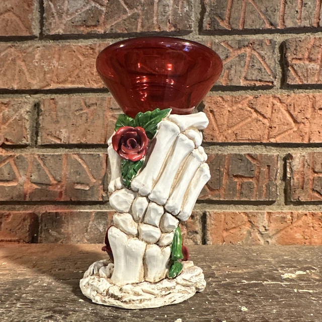 YANKEE CANDLE PHANTASMAGORIA Skeleton Hand Rose Martini Tea Light Holder £11.44 PicClick UK
