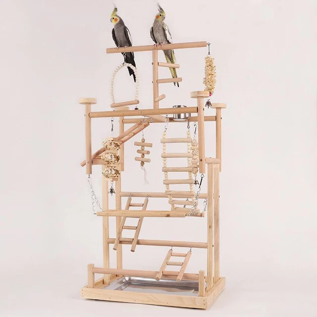 Aire De Jeux Pour Perroquets PawHut Avec Roues Et Station D'alimentation - 60x60x138 Cm, Neuf