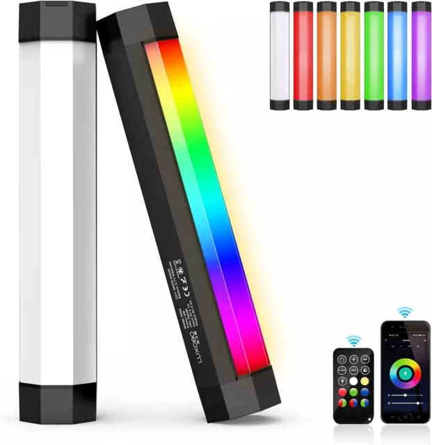 RGB LED Video Light, Portable Handheld Full Color Studio Photography Lighting Wa