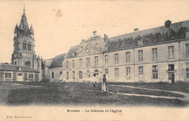 Cpa 60 Bresles / Le Chateau Et Eglise