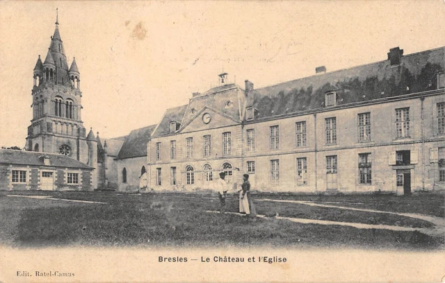 Cpa 60 Bresles / Le Chateau Et Eglise