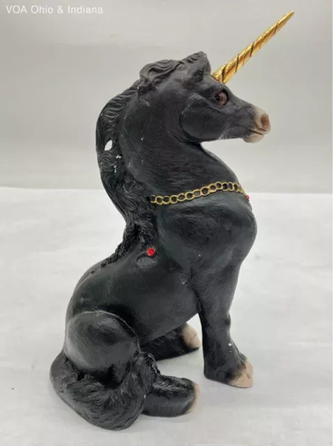 Vintage Peña 1991 Windstone Editions Hollywood California Black Unicorn Figurine