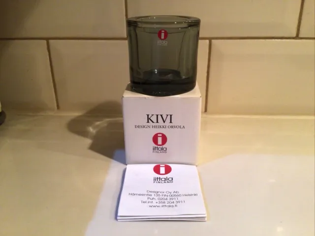 iittala Marimekko - Finland -KIVI- Votive Tealight -Boxed- Heikki Orvola - Grey.