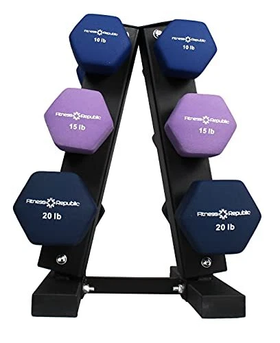 Solid Steel Dumbbell Rack Holder Combo, Dumbbell Sets with Rack A-Frame, Free