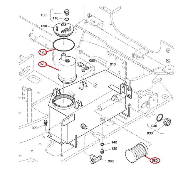 KUBOTA &KX363 & KX413, KX015/16/18/19 Mark 4 Series" Hydraulic Filter