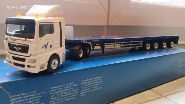 Conrad Volvo F12 + Remorque Pulvé – 1/50 – Camion Miniature Métal – Occasion