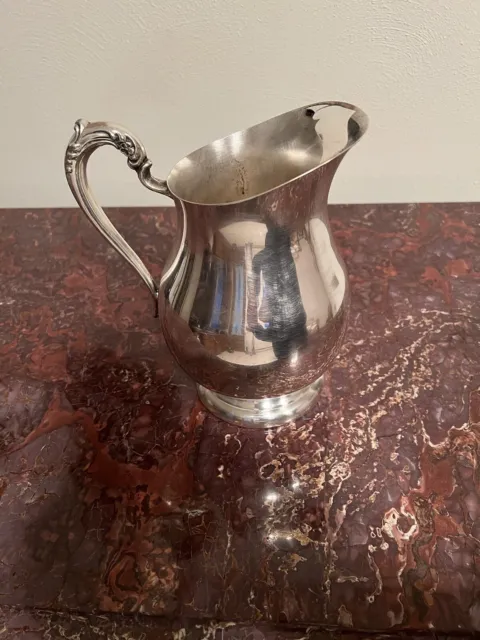 Vintage FB Rogers Silver Company 1883 Silver Plated Water Pitcher W/ Ice Catcher