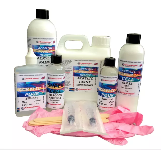 Acrylgießen Durchflusskontrolle Farbe Nivelliermittel, Silikonöl, Glanz PVA Kits