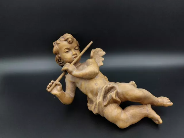 Engel/  Holzengel mit Querflöte / Putto /  Holz geschnitzt Kunsthandwerk