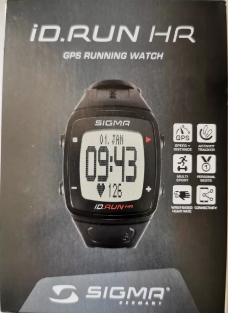 Laufuhr Sigma iD.Run HR schwarz GPS Pulsuhr Sportuhr Activity Running NEU & OVP