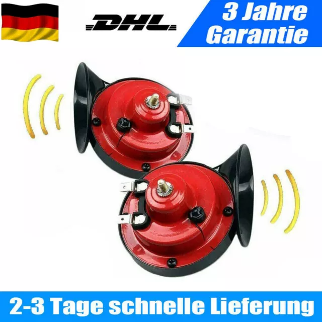 2x 300DB 12V Elektrisch Schnecken Klang Hupe LKW/Auto Fanfare Laut Horn Lufthorn