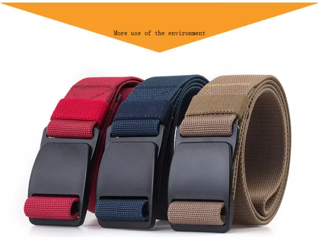 Quick Release Buckle Stretch Men Tactical Belt Elastic Belt Strong Nylon Alloy