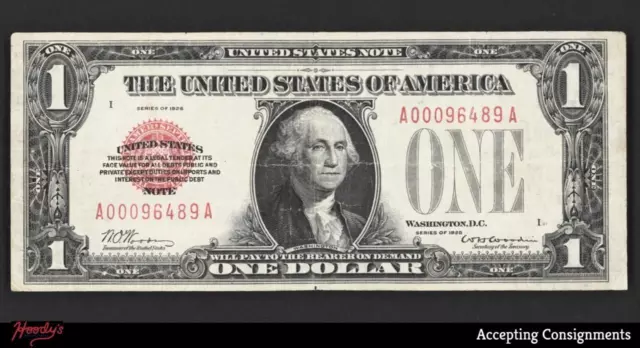 1928 United States $1 Dollar Bill Note Red Seal US Treasury Legal Tender