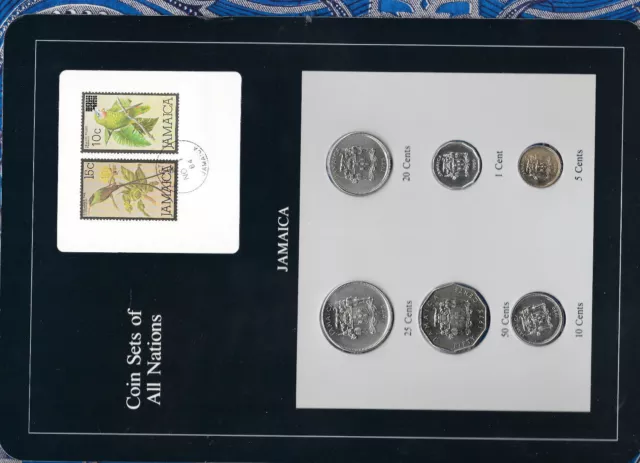 Coin Sets of All Nations Jamaica 1973-1980 UNC 20,25 cents FM(M) 1,5,10 FM(U)