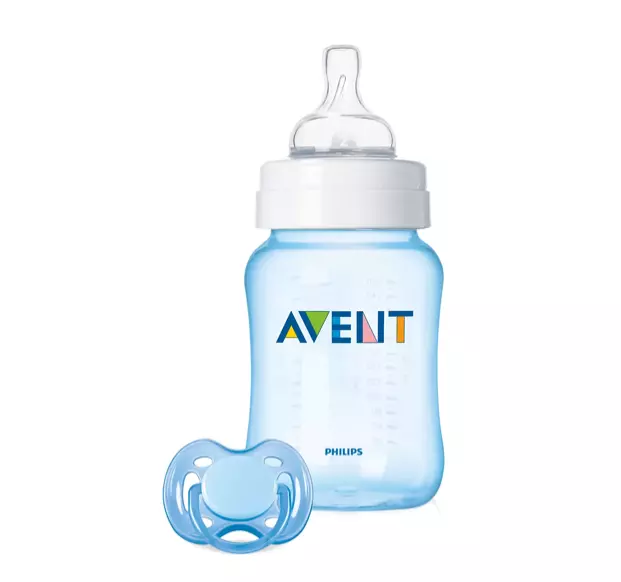 Philips Avent Geschenk Set  Babyflasche & Schnuller  in  blau SCD683/19