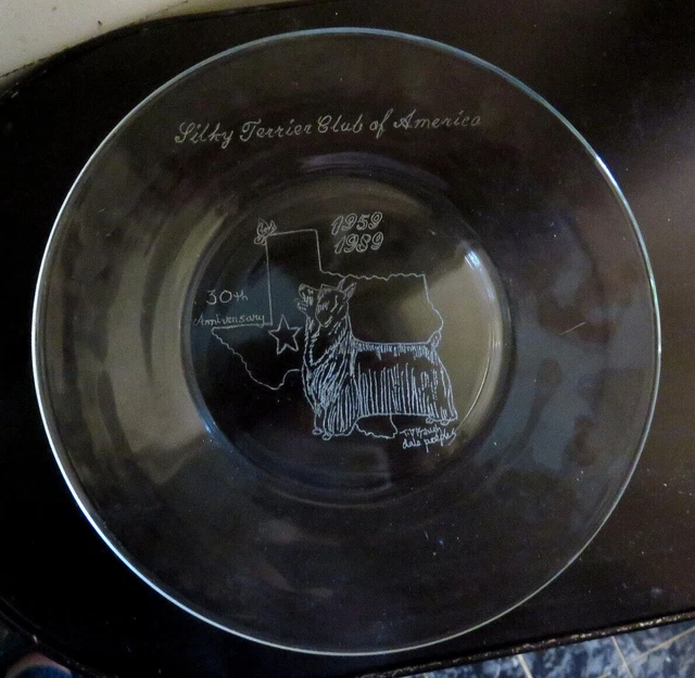 Silky Terrier Club of America 30th Anniversary 1959-1989 Signed Etched Plate TX