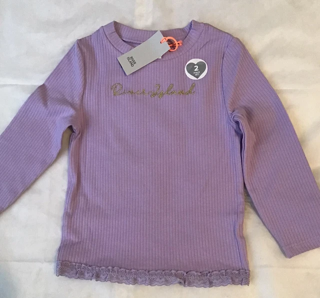 Set top a costine viola River Island mini ragazze età 2-3 anni nuovo con etichette 3