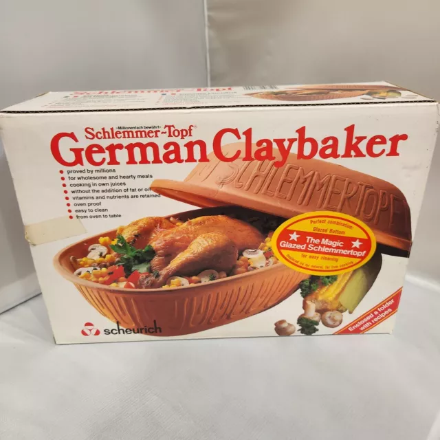 Vintage Schlemmer- Topf  German Clay baker by Scheurich Roasting Baking Dish NIB