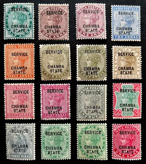 India Conv Chamba 1887-1904 Services Between O1-O20 Mounted Mint