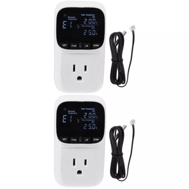 2pcs Thermostat Socket Indoor Temperature Controller Thermostat Outlet Socket