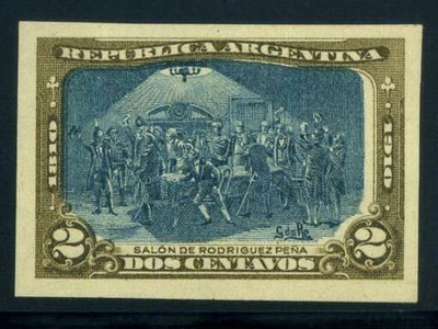 145 Neuf ** 100% Couleur Épreuve Juan José Castelli et Mathe Argentine 1910 Mi 