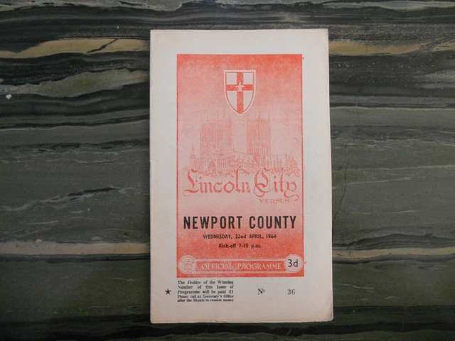 Lincoln City v Newport County, Div 4, 1963/4