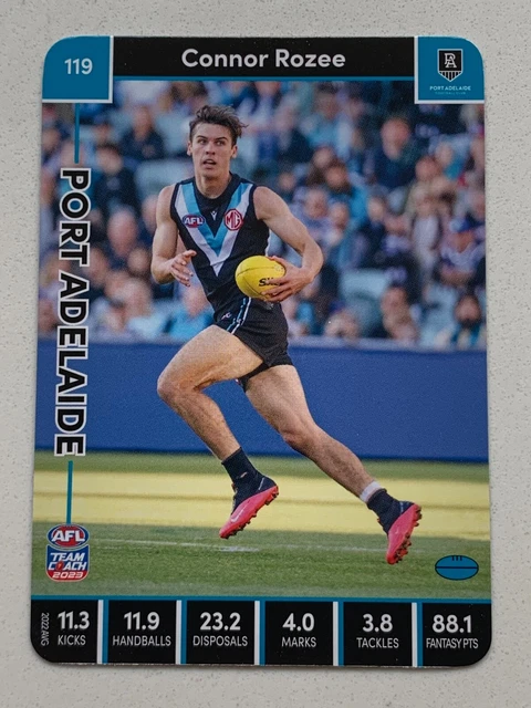 Connor Rozee Signature 2023 AFL TEAMCOACH Common Card 'Connor Rozee' Port Adelaide #119 $1.00 ...