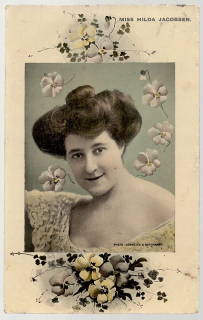 EDWARDIAN STAGE ACTRESS Miss Hilda Jacobsen Vintage 100721 Postcard ...