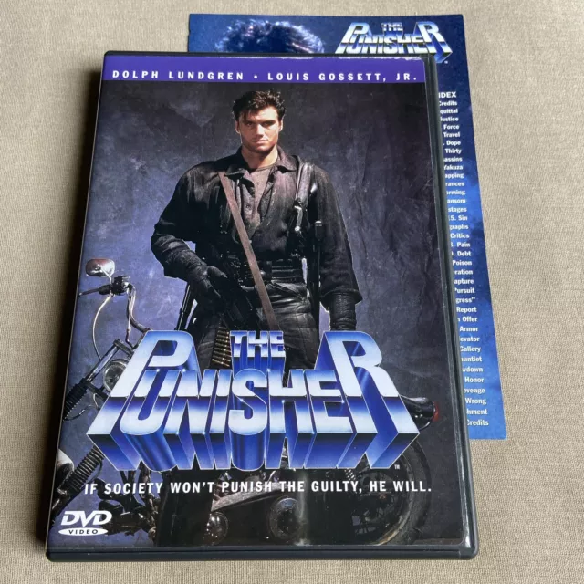 The Punisher (DVD 1989 WS Artisan +Guide) Dolph Lundgren Louis Gossett Jr Marvel