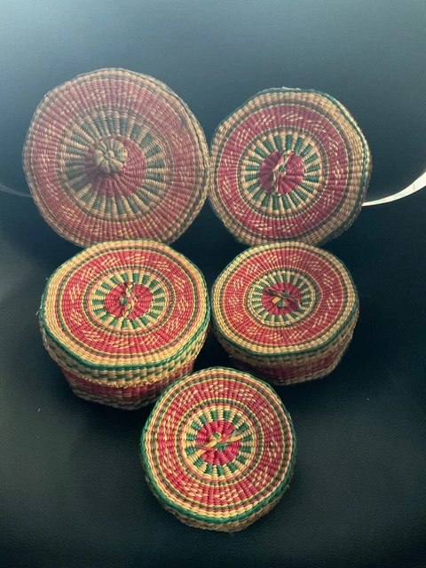 Vintage Peoples Republic of China Nesting Baskets 5 baskets 