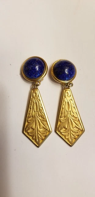 Vintage Ben-Amun Runway Couture Dangle Gold Tone Statement Clip On Earrings Vintage Ben-Amun Runway Couture Dangle Gold Tone Statement Clip On Earrings