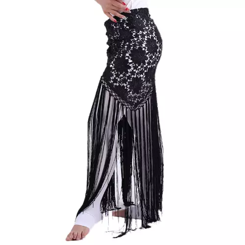 Belly Dance Clothes Flowers Fringe Hand Crochet Triangle Belt  Hip Scarf Lace