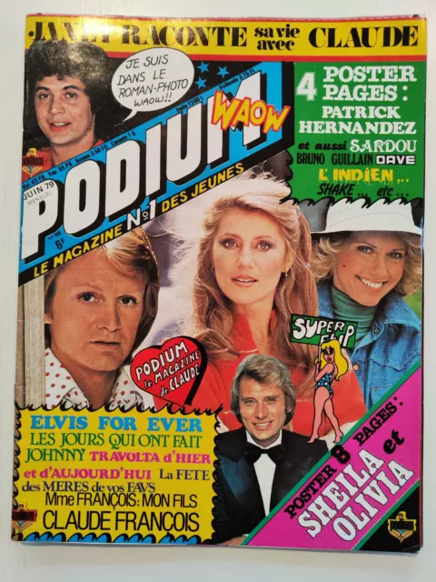 OLIVIA NEWTON-JOHN & JOHN TRAVOLTA in French magazine PODIUM 1979.