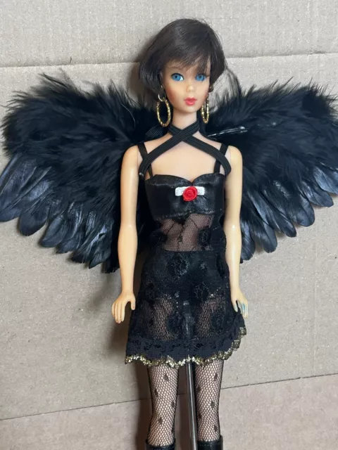 Barbie vintage Mattel Hair Fair  1969 Brunette with Black Angel Costume