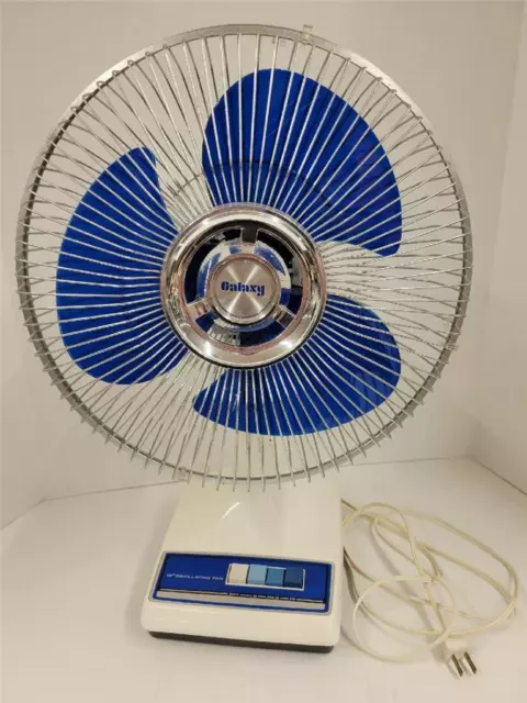 SEARS VINTAGE ELECTRIC FAN 12-INCH OSCILLATING 1980s TRANSLUCENT SMOKE  BLADE 