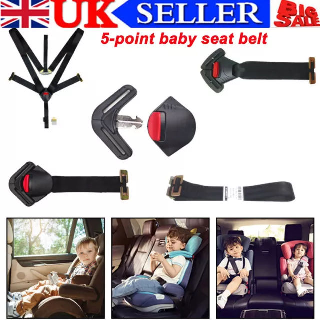 Baby Car Seat Belt 5 Point Safety Harness with Locking Buckle Straps Universal