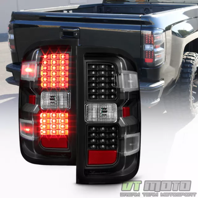 Black 2014 2018 Chevy Silverado 1500 2500 Hd 3500 Hd Led Tail Lights
