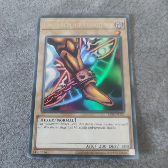 Yugioh Karte – Linkes Bein Der Verbotenen, Gold Rare, Inkl. Ultrapro Toploader