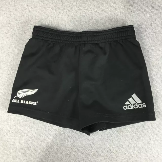 New Zealand All Blacks Kids Boys Shorts Size 3 - 4 Years Black Adidas Rugby