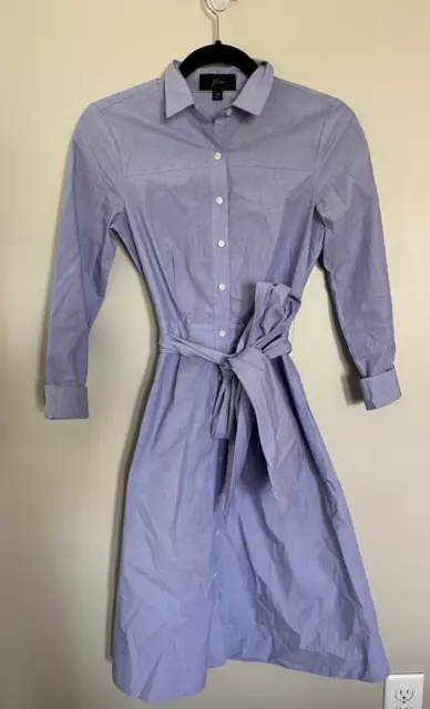 Women's J. Crew Blue Chambray Button-Down Dress SZ 00