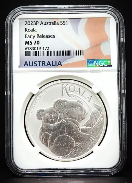 2023P Australia $1 Koala 1oz Silver NGC MS70 Early Releases