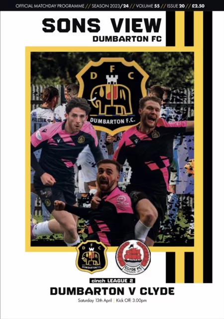 #20 Season 2023-24 Dumbarton v Clyde SPFL Cinch League 2 Programme