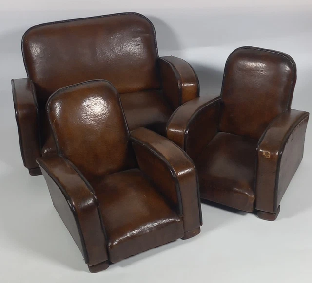 Antique Art Deco 3 piece suite travelling Salesman's Sample/apprentice piece.