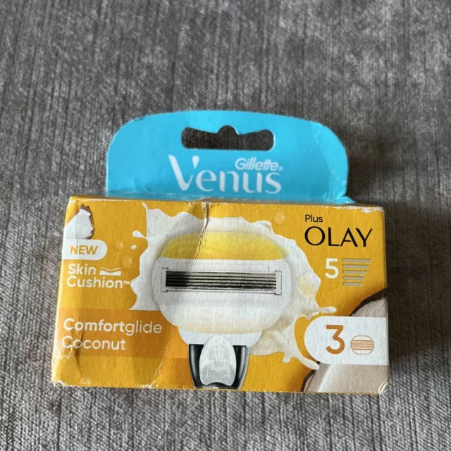 Gillette Venus PLUS OLAY COMFORTGLIDE COCONUT Razor Blades x 3 Ref 26