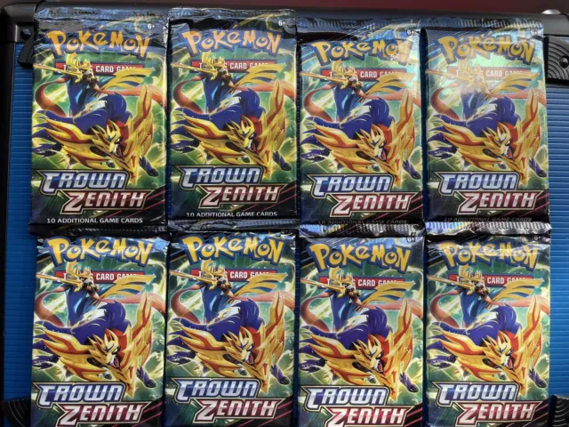 POKÉMON TCG 8 PACK LOT Crown Zenith BOOSTER PACKS Factory Sealed EIGHT PACKS