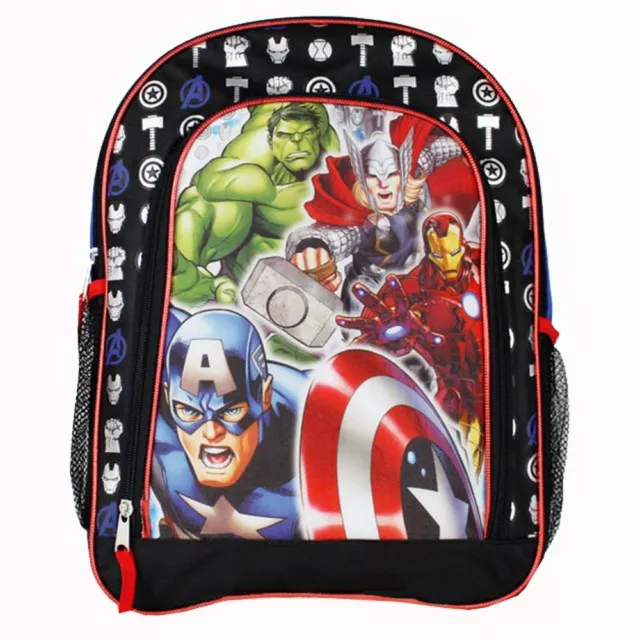 Marvel Avengers 16" Backpack Bag Kids Boys Travel School Bookbag Iron Man, Hulk