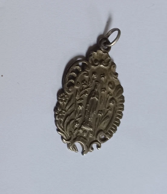 Pendentif Médaille Ancien Plaqué Or - Art Nouveau Croix Religieuse Breloque