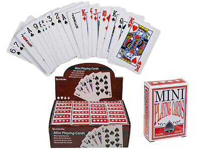 10 x Mini Pokerkarten Spielkarten Pokerdeck plastic coated 6x4 cm 54 Spielkarten 