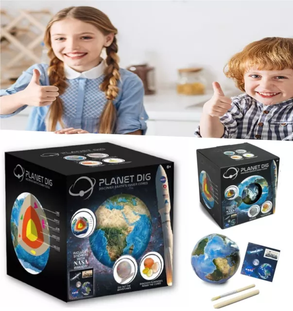 Planet Dig Kit Discover Earth's Gemstone Crystal Excavation Toys for Kids Over 6