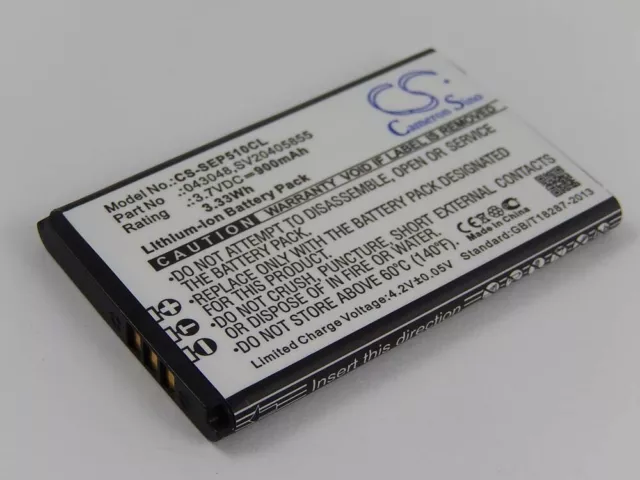 BATTERIA 900mAh per Swissvoice ePure 043048, SV20405855